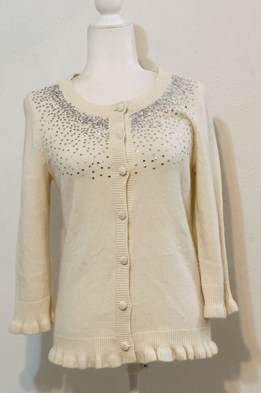 Juicy Couture Size M Cardigan Sweater Wool Cashmere Rabbit Hair Closet Staple